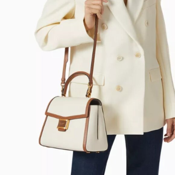 Kate Spade Katy Medium Top-handle Colorblock White Bag  Leather Crossbody - Picture 7 of 15
